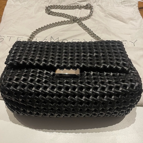 Stella McCartney Weave Chain Faux Leather Becks Shoulder Crossbody Flap Bag - Picture 6 of 7